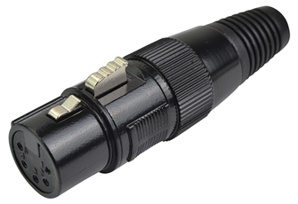 XLR DMX Connector Female 5 pin Black 